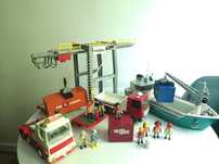 Playmobil port, suwnica, laweta, kontenery, ciężarówka