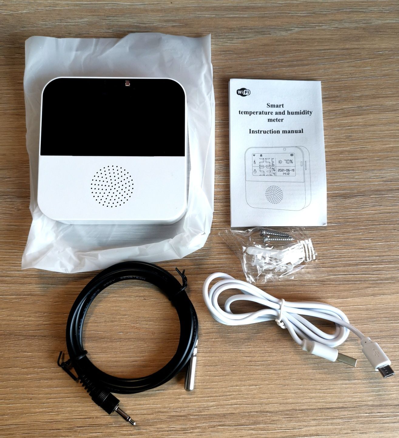 Termometr higrometr Smart Home TUYA WIFI z dodatkową sondą zewnętrzną