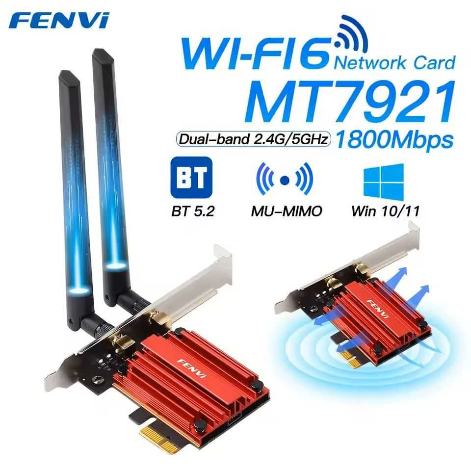 WiFi+Bluetooth адаптер Fenvi AC1200, мережева карта PCI-E, Intel AX210
