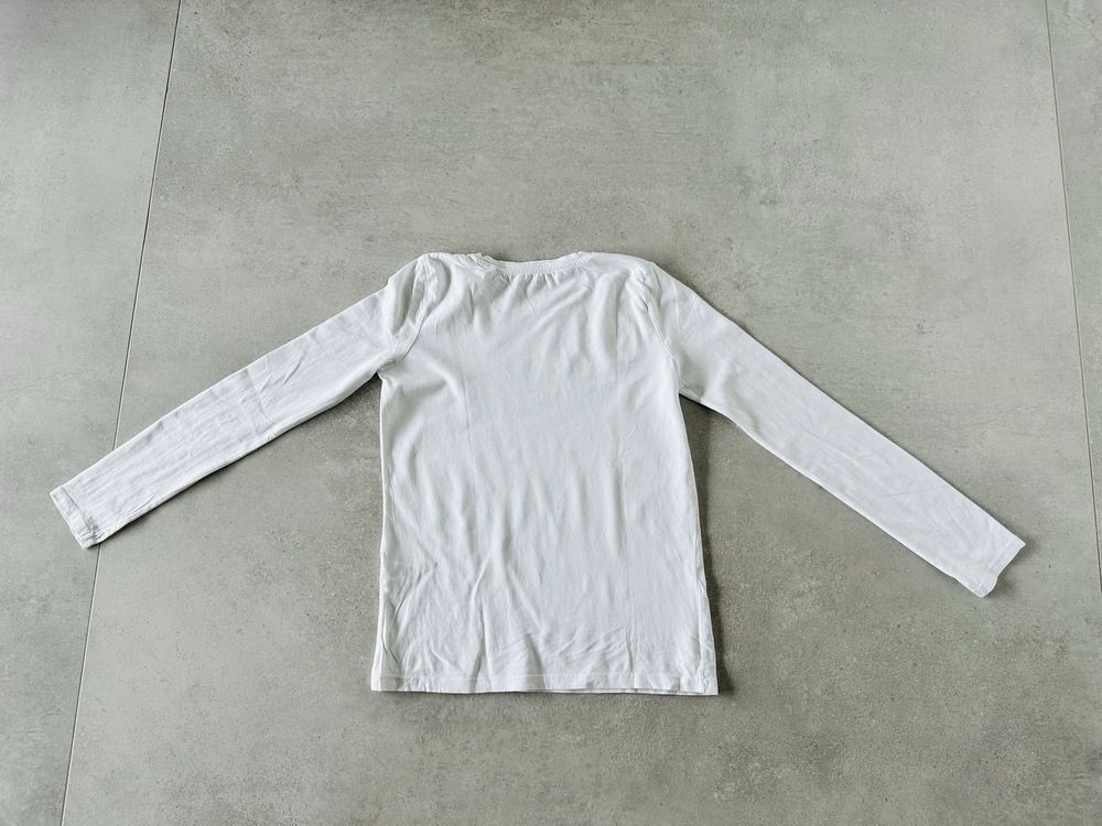 RESERVED biały T-Shirt dziewczęcy z długim rękawem koszulka 152