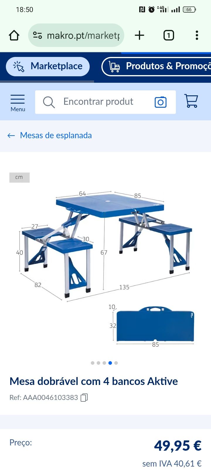 Mesa e bancos camping