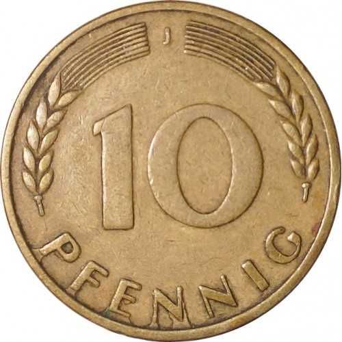 Монета 10 пфеннигов ФРГ 1950 J