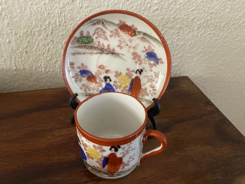 Serviço cafe porcelana oriental antigo
