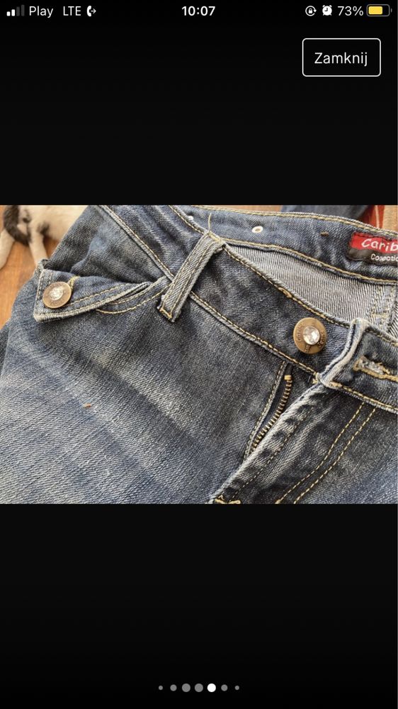 Granatowe jeansy dzwony vintage