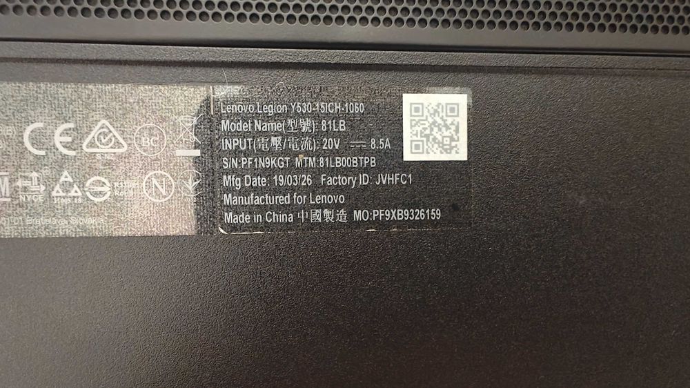 Lenovo legion y530 gtx1060