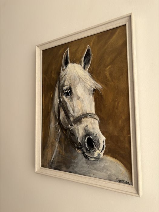 Koń rękodzieło malarstwo sztuka jeźdźiectwo