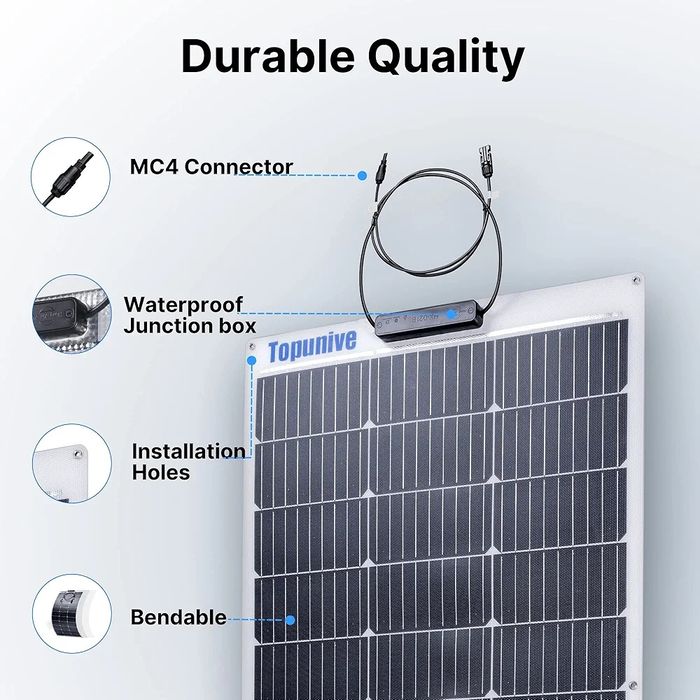Elastyczny panel słoneczny, 2 sztuki, 100 W