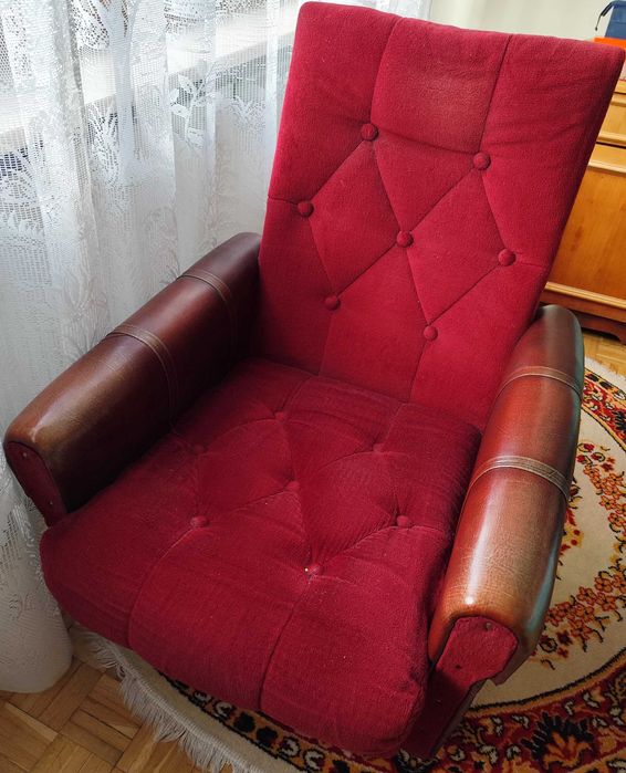 Fotele burgundowe 2 sztuki