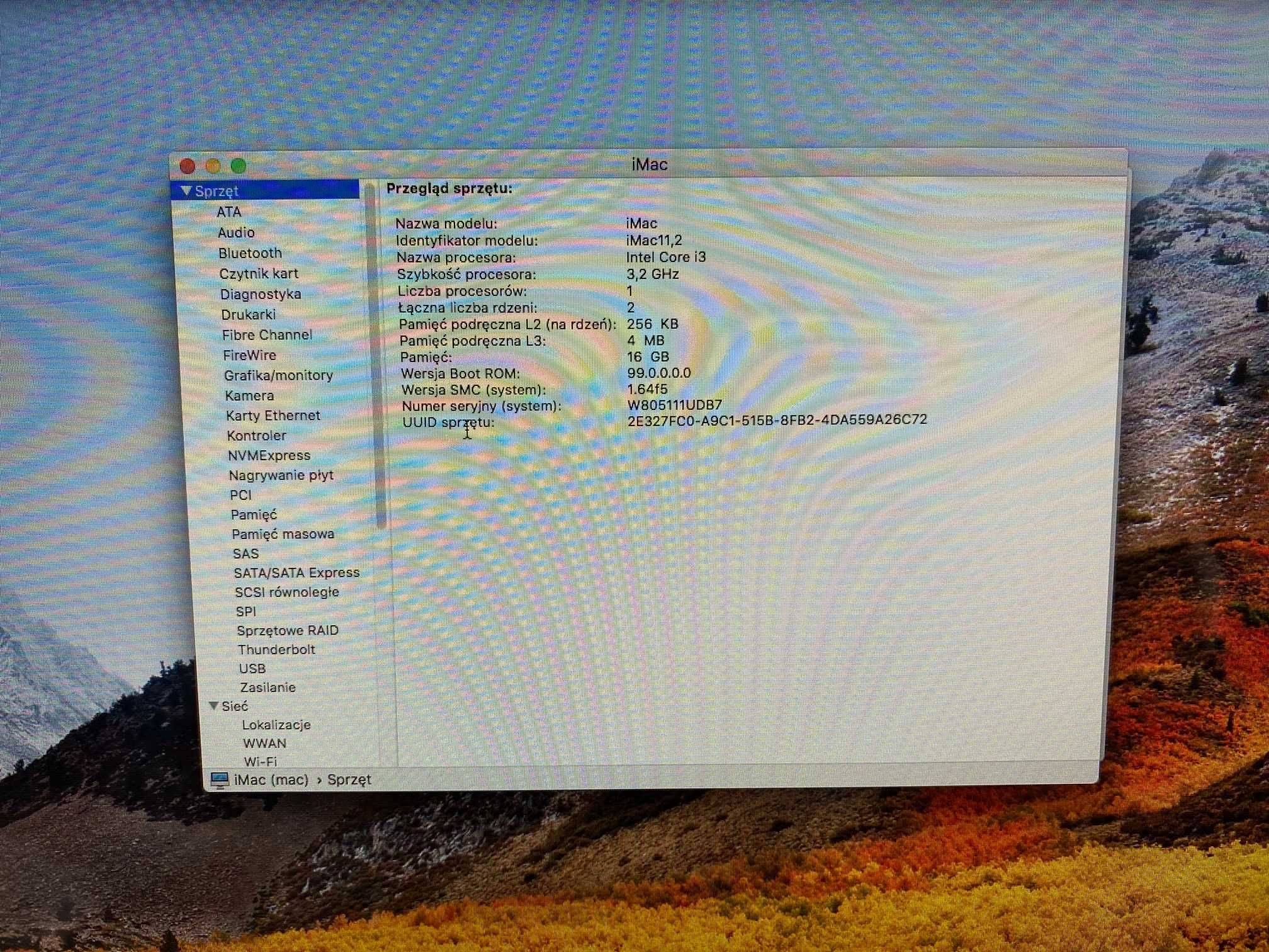 iMac 21.5” 2011 stan/i3/16GB/1TB+ 500 SSD 512 RAM