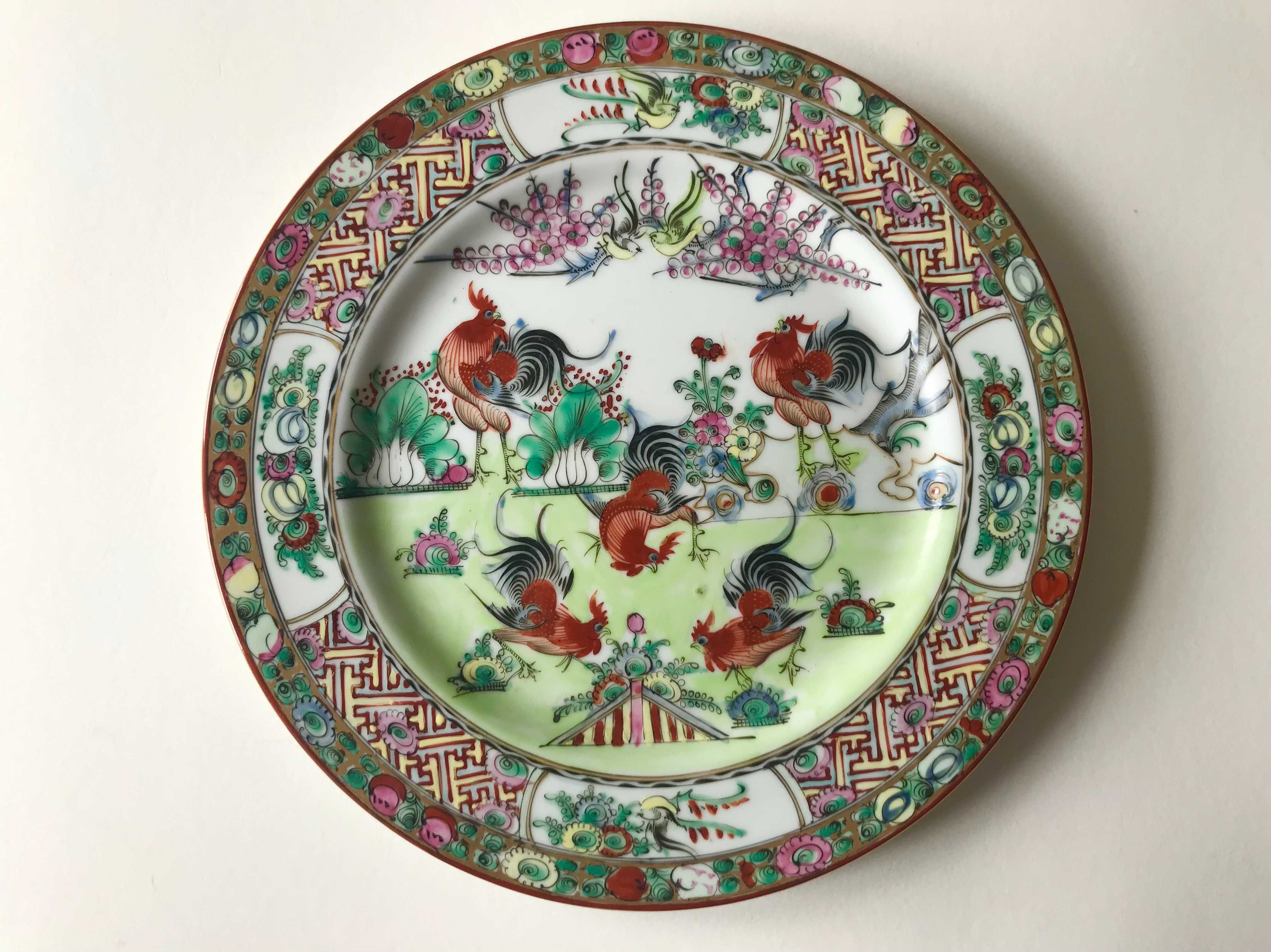 Prato de Porcelana Chinesa - Motivos Galos