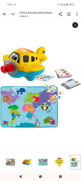 Chicco Edu4you Mata Edukacyjna Poznaj Świat mapa świata - stan idealny