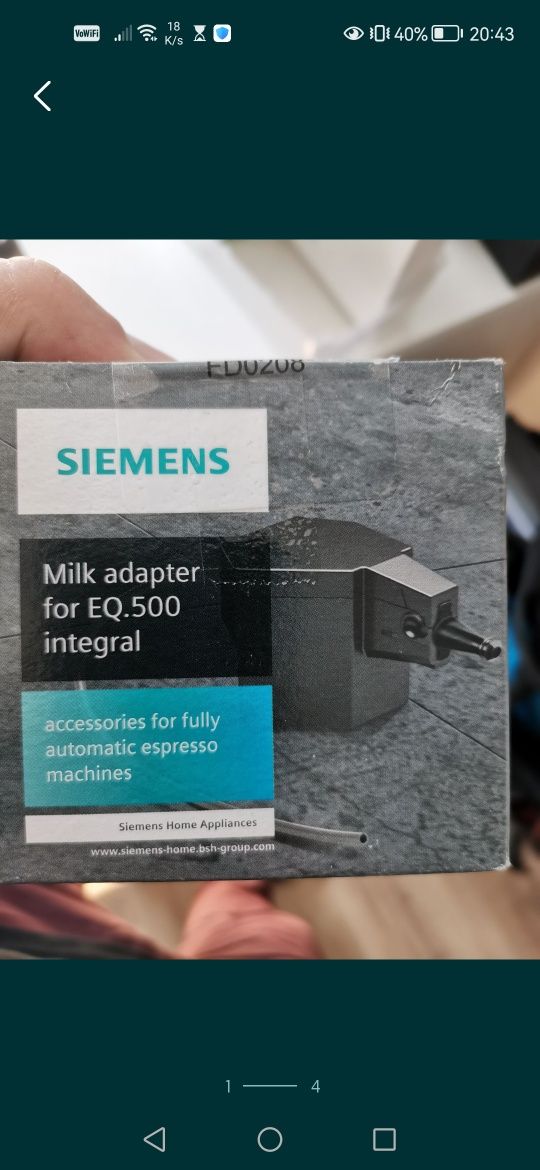 Adapter do mleka Siemens eq500