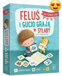 Gra edukacyjna. Feluś i Gucio graja w sylaby. Stan idealny