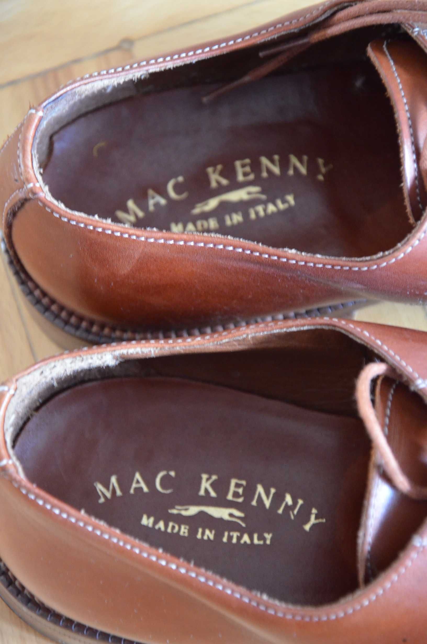Buty męskie wizytowe MacKenny 42 wkł.28 całe ze skóry Made in Italy