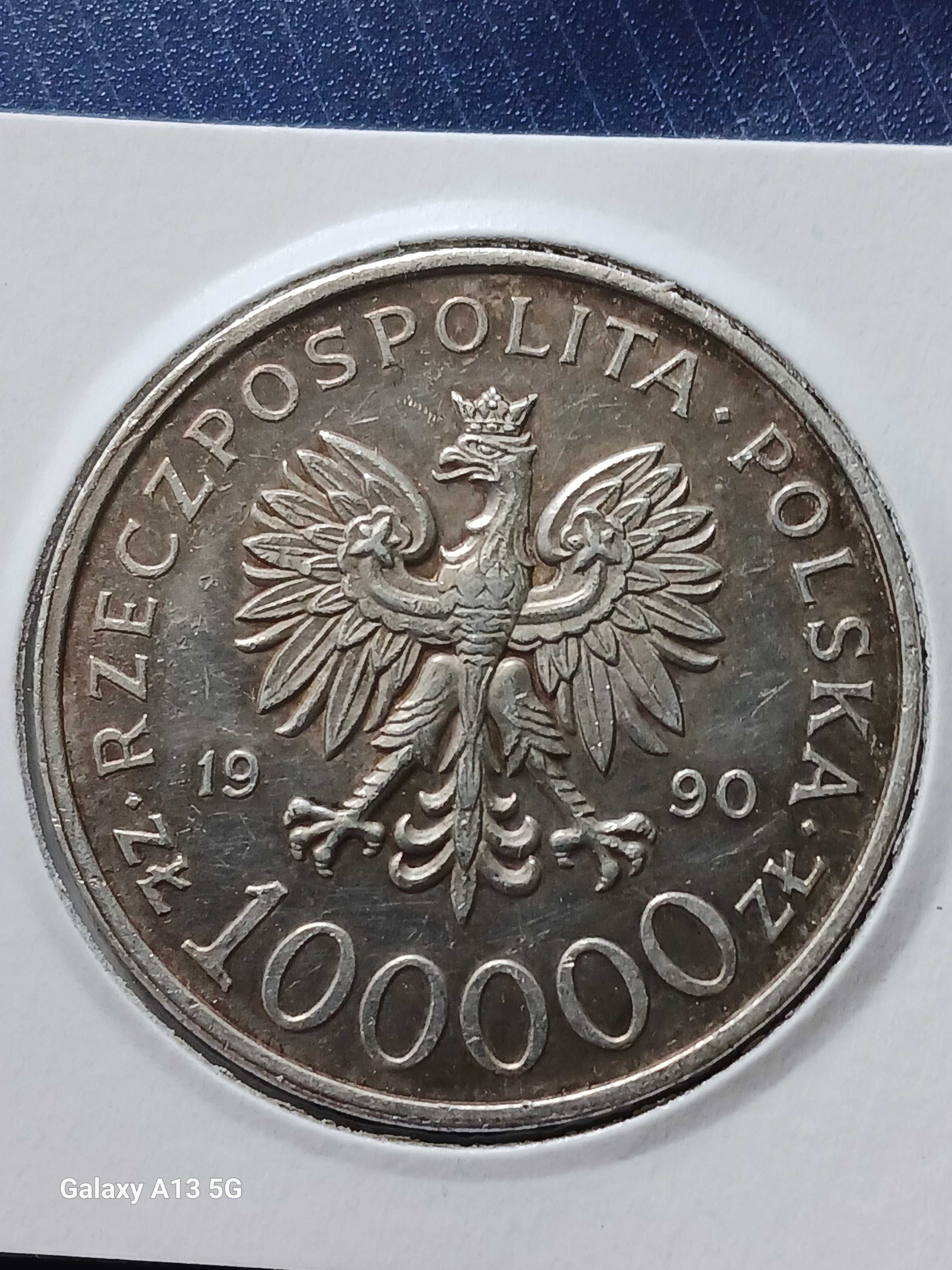 100 000zł Solidarność 1990 r. Typ A - Uncja srebra - nr. 2