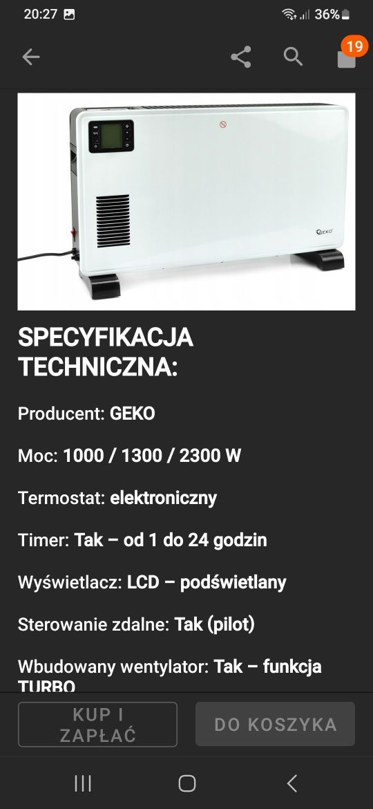 Grzejnik konwektorowy