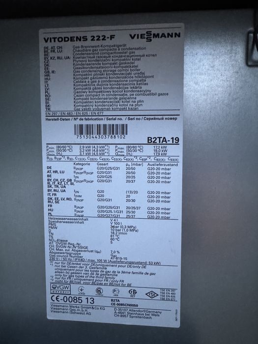 Piec gazowy kondensacyjny Viessmann Vitodens 222-F
