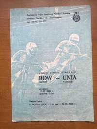 Program żużlowy DMP I Ligi Unia Tarnów - Row Rybnik [Tarnów, 1988r.]