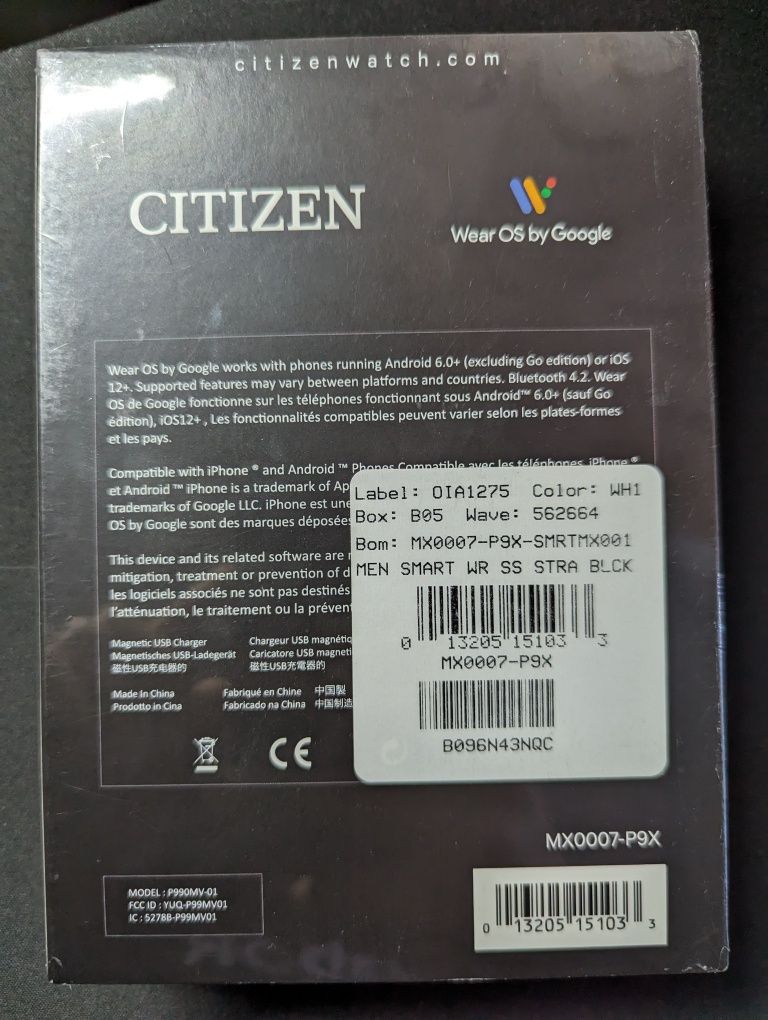 Citizen CZ smart watch Google  Wear OS
