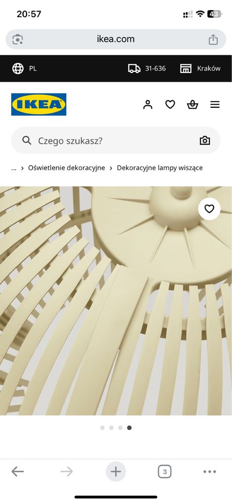 IKEA SOLVINDEN lampa wiszaca led 37 cm
