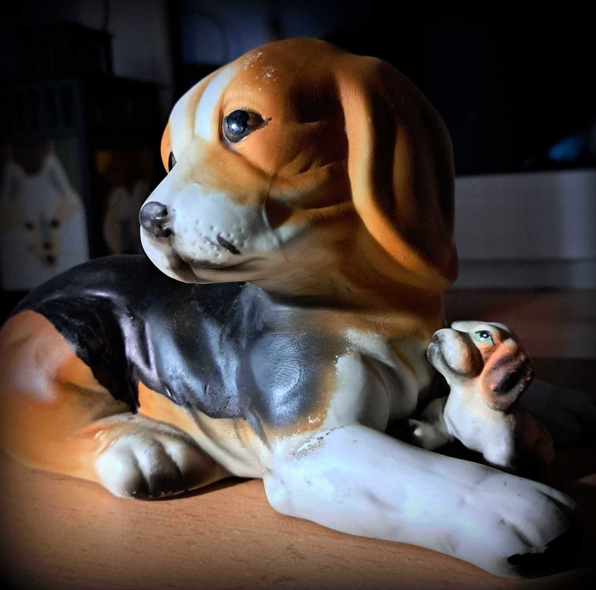 beagle pies figurka ceramika porcelana