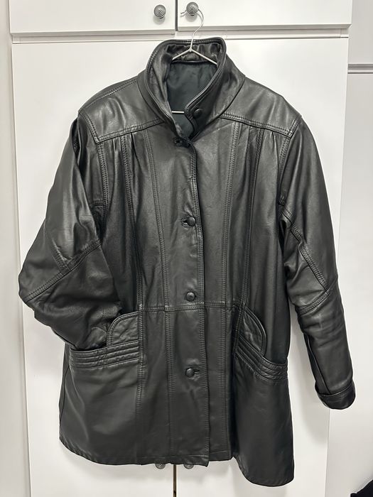 Kurtka skórzana damska czarna M L XL skóra vintage