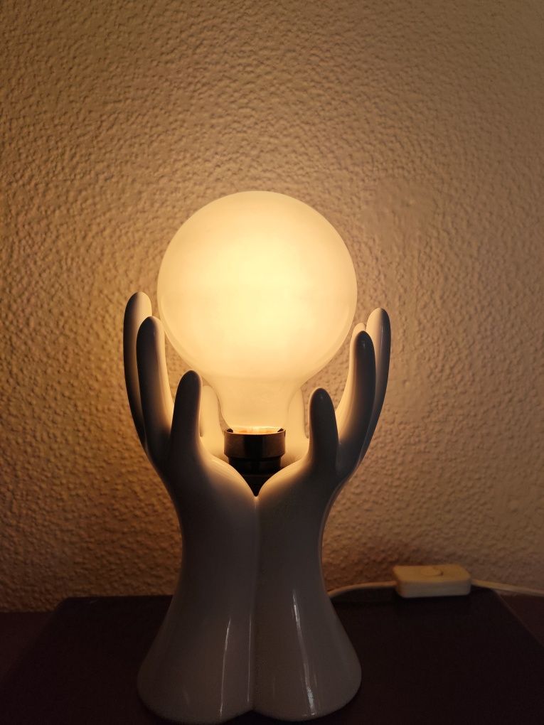 Lampka ceramika lata 80-90 polska vintage retro prl space age