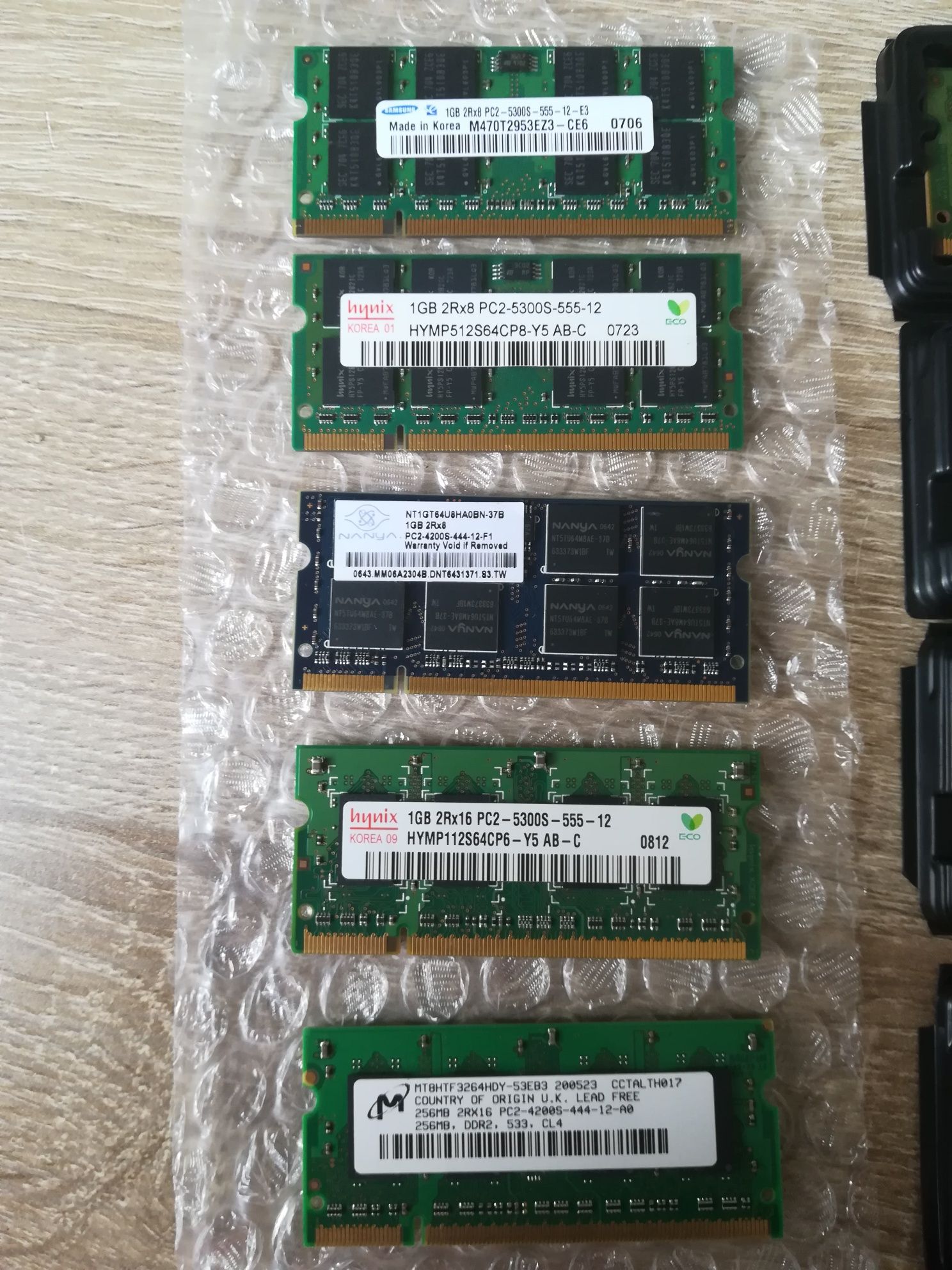 Pamięć ram do laptopów DDR2 i DDR3 1-2gb