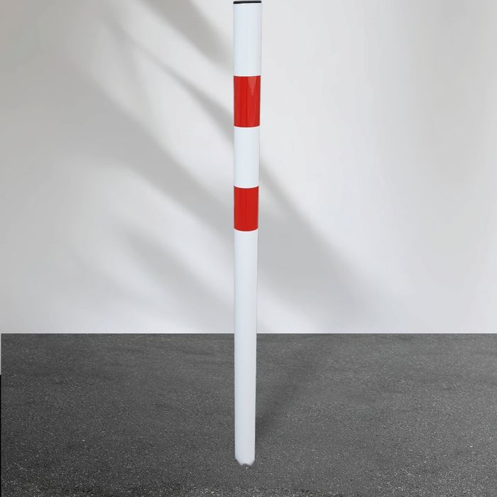 Słupki słupek 150 cm parkingowy biało-czerwony blokujący drogowy fi 55