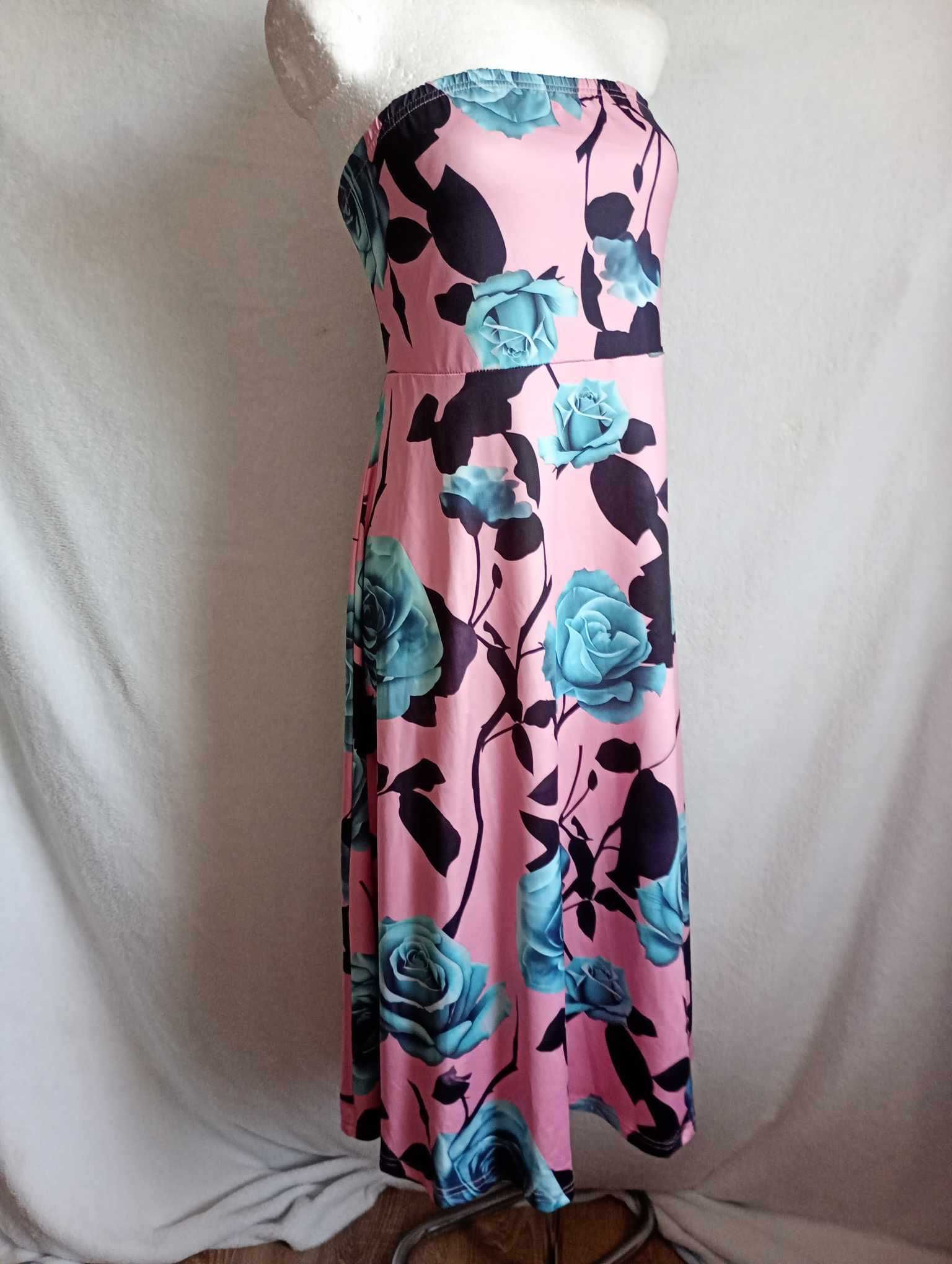 Midi sukienka w kwiaty plus size 4XL/48