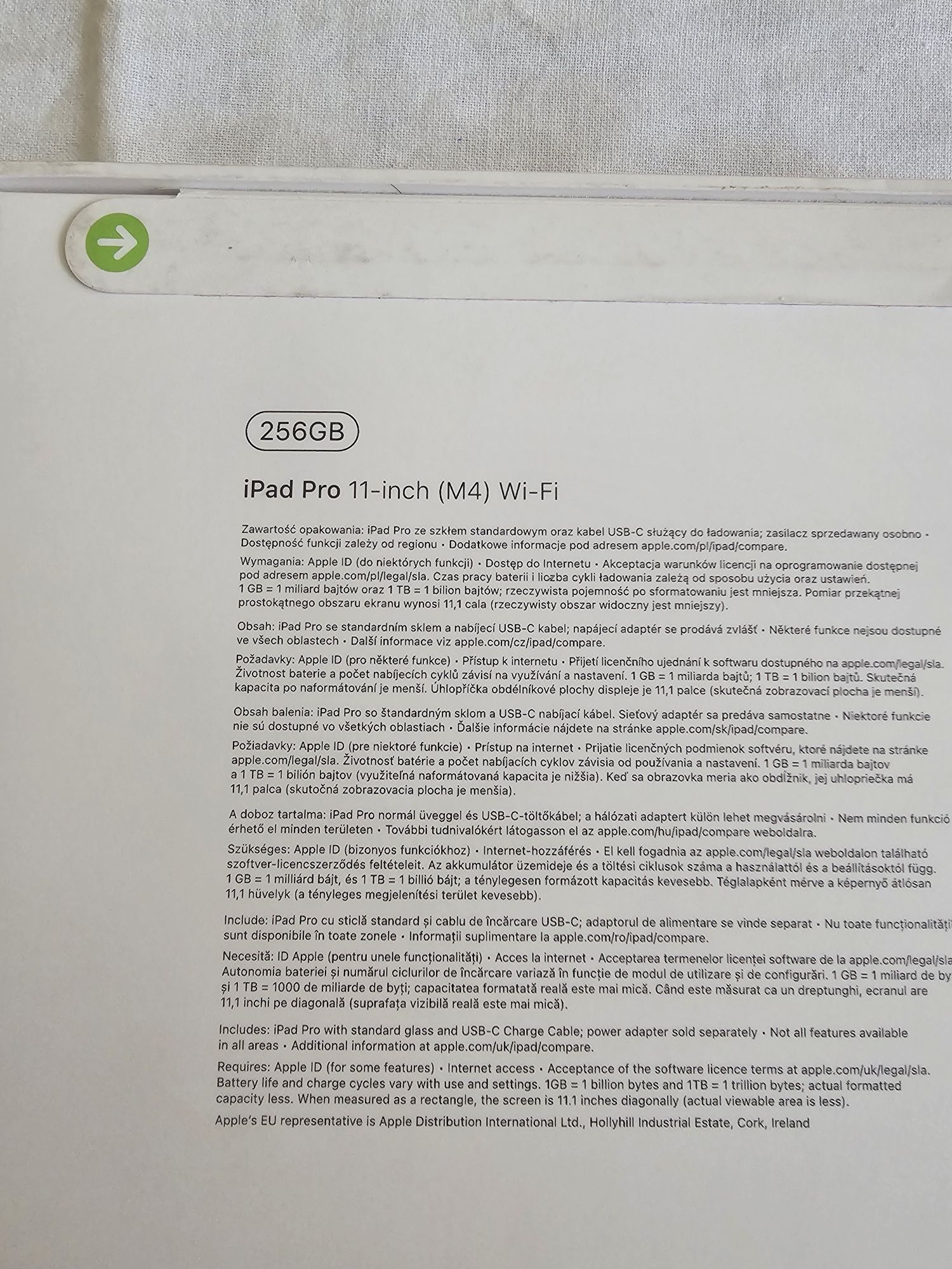 IPod pro 11-Inch (M4) Wi-Fi 256 Srebny Model A2836