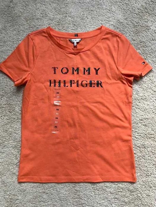 Tommy Hilfiger nowy t-shirt damski pomarańczowy xs 34