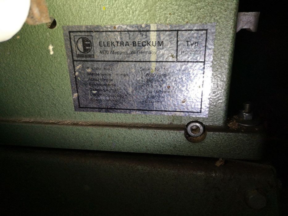 = Elektra Beckum HC 260 E = Grubościówka strugarka wyrówniarka