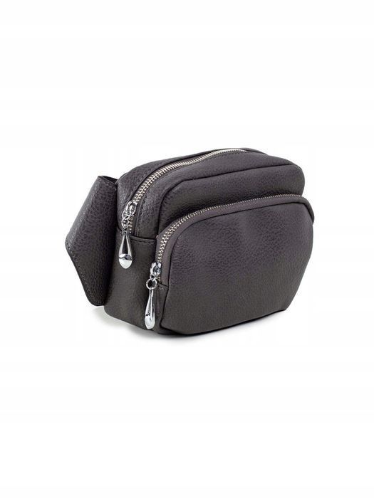 saszetka nerka damska ciemnoszara ekoskóra