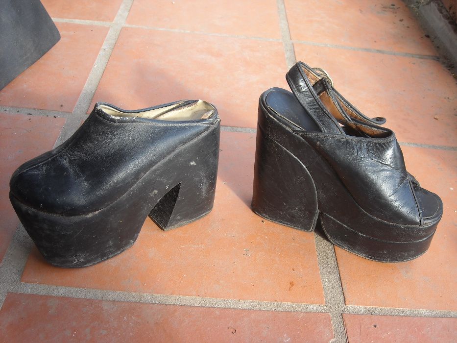 Sapatos antigos originais Disco anos 70/80 vintage