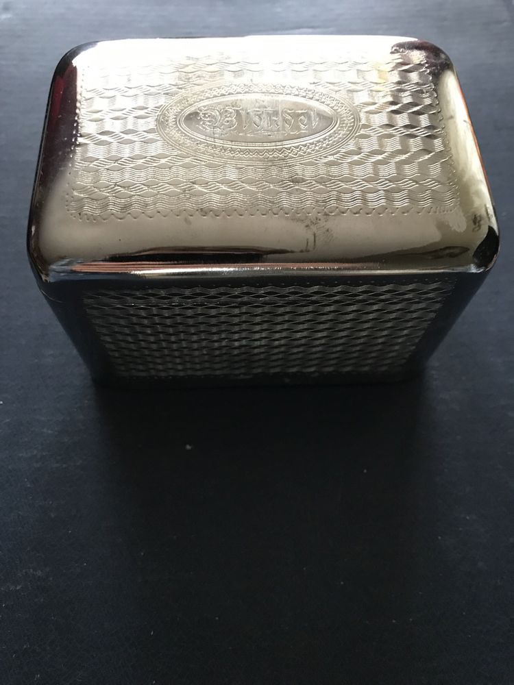 Szkatułka 15x10x7 srebrna z PRL
