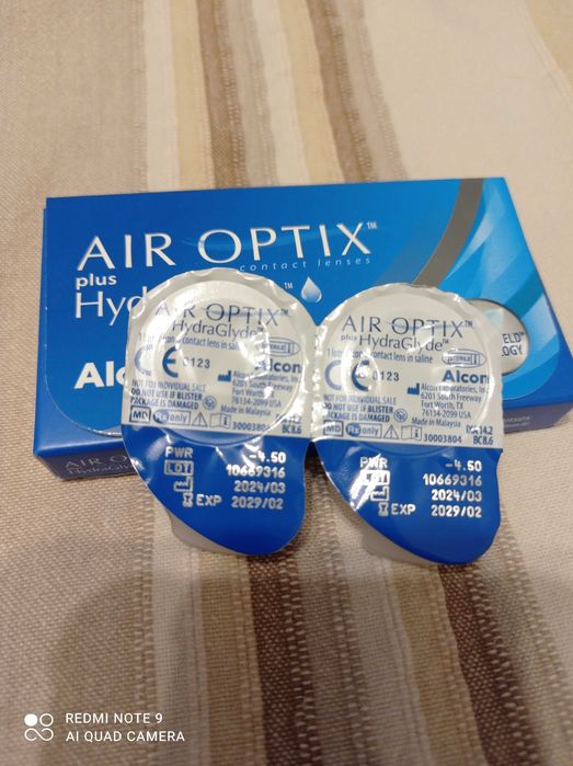 Soczewki kontaktowe miesięczne Air Optix Hydraglyde, moc -4,5