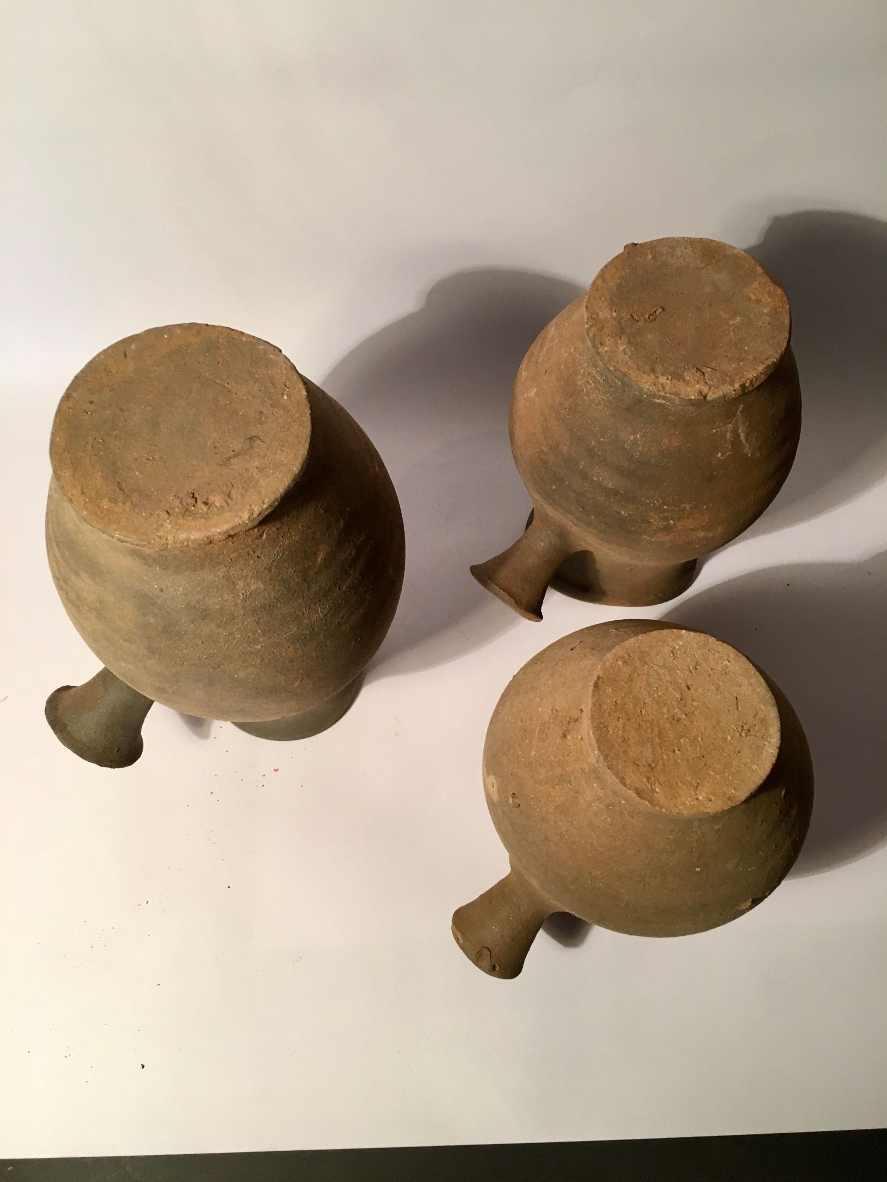 TERRACOTA - 3 potes muito antigos - 20 / 18 / 16 cm/s