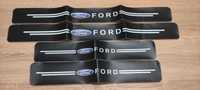 Захисна плівка накладка на пороги для Ford чорний карбон 4 шт