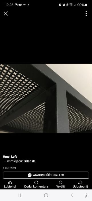 Regał loft metalowy drewno