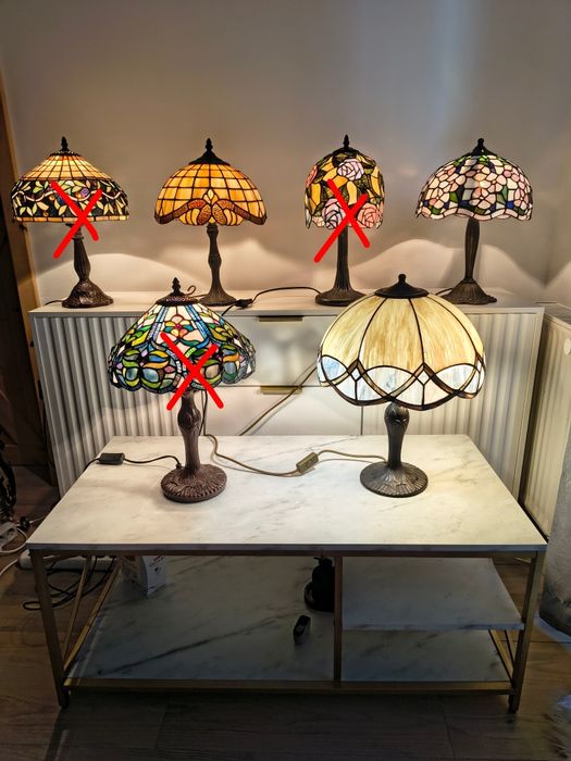 Tiffany lampy witrażowe stołowe / nocne Art deco