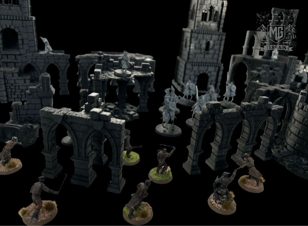 Zestaw Ruin Makiety do Gry bitewnej Druk3D ME SBG LotR WH40k Aos Saga