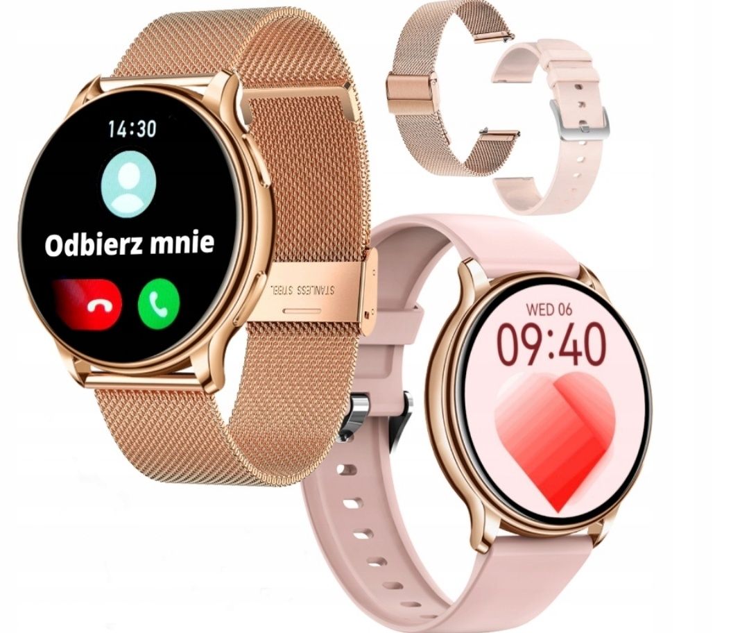 Nowy Smartwatch damski zegarek rozmowy pl Google asystent tętno