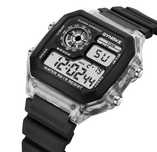3x Synoke zegarek transparentny cyfrowy wodoodporny alarm stoper nowy