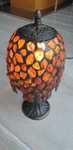 Bursztynowa lampa 31cm mosiądz