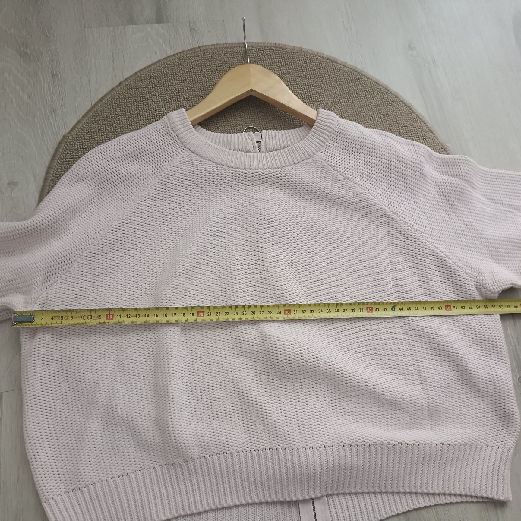 Sweter szeroki, krótki, z zamkiem, rozmiar S