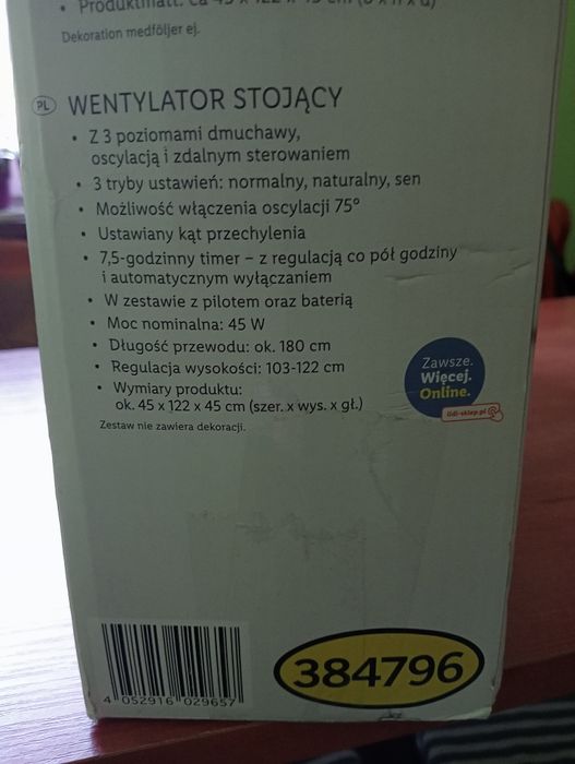 Wentylator stojący