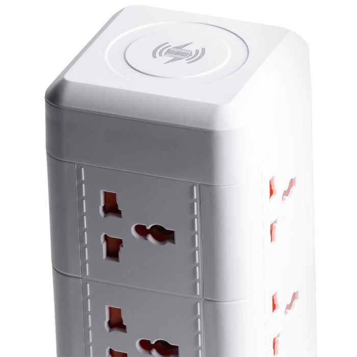 Мережевий фільтр-подовжувач TOWER 9 розеток LED-лампа