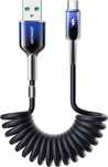 2xKabel spiralny Joyroom S-A43 Crystal-Clear Series 3A USB-A USB-C 1,5
