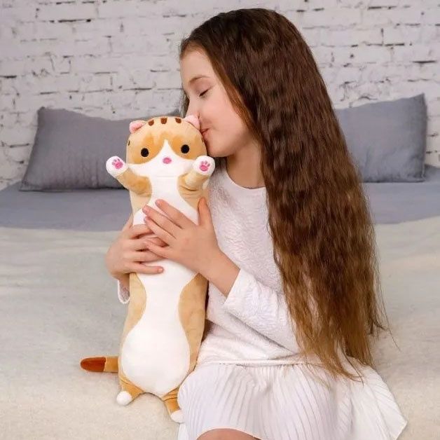 КІТ Батон м'яка плюшева іграшка  котейка-подушка 50см і  110см